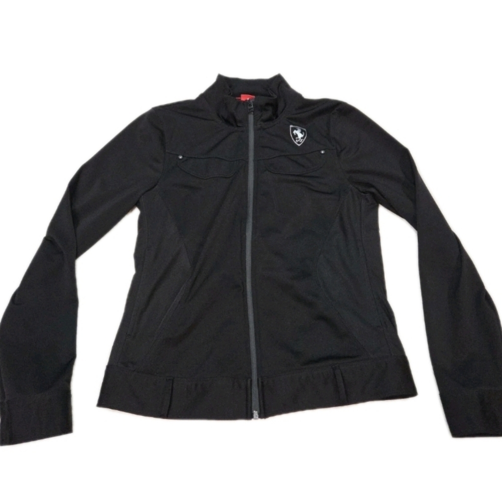 Scuderia Ferrari PUMA Black Track Jacket Women Medium High Neck Racing Formula1
